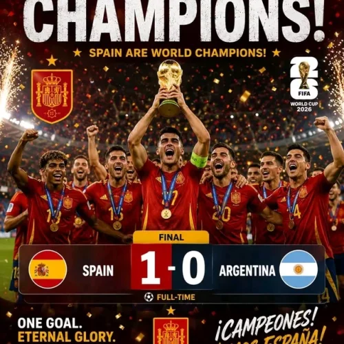 Spain crowned World Champions after hard fought 1-0 win over Argentina in New York