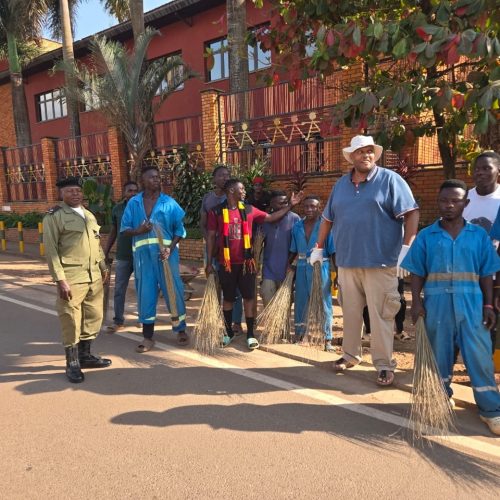 Businessman Desh Kananura Champions National Cleaning Day Exercise in Naguru and calls for patriotism among Ugandans to fight poverty and diseases
