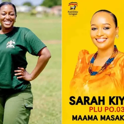 Sarah Kiyimba is shaking Justine Nameere