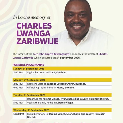 Ugandan Chief Justice Dr Zeija Flavian has lost his brother Charles Zaribwije in a motor accident